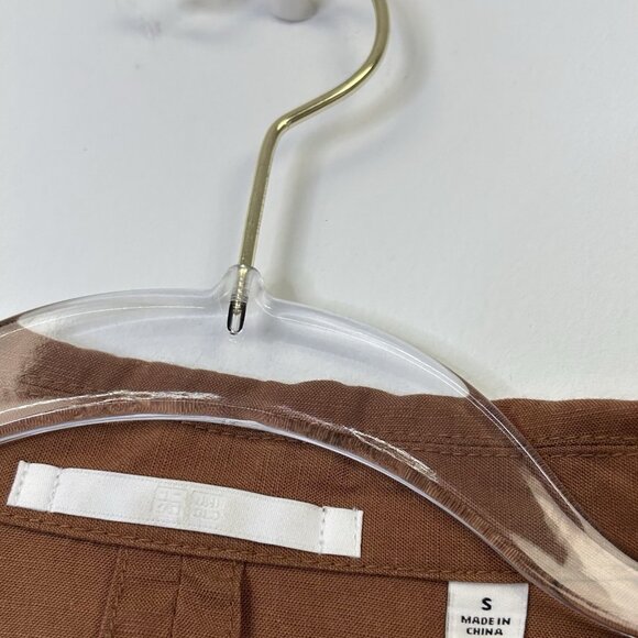 Uniqlo Linen Blend Blazer Jacket Women’s Size Small Caramel Tan - Picture 3 of 7